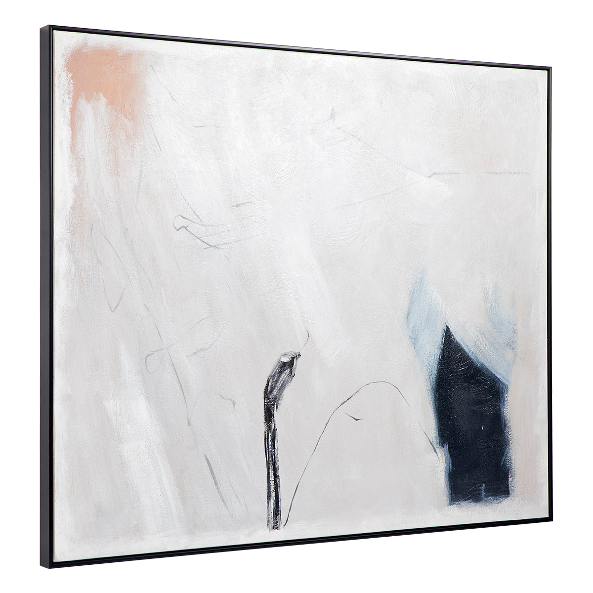 Soft Neutral Abstract Oil Canvas – 140 × 120 cm – view 3