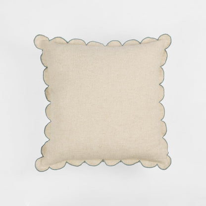 Scalloped Edge Cushion – Blue, 50 × 50 cm – view 1