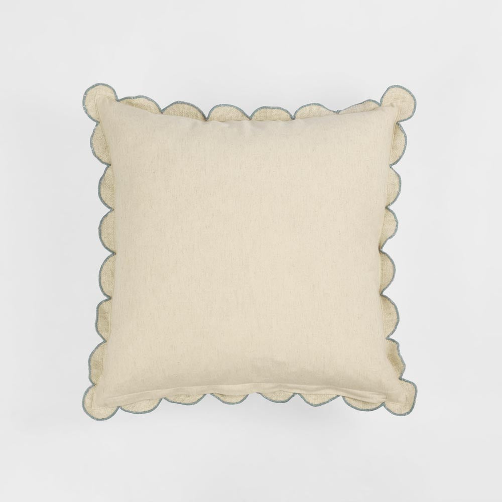 Scalloped Edge Cushion – Blue, 50 × 50 cm – view 2