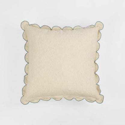 Scalloped Edge Cushion – Blue, 50 × 50 cm – view 2