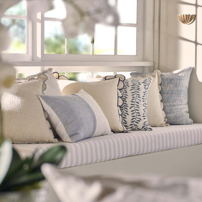 Scalloped Edge Cushion – Blue, 50 × 50 cm – view 4