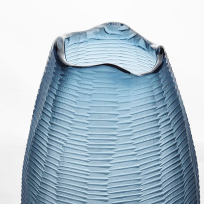 Textured Blue Glass Vase – Large – view 2