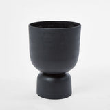 Rounded Black Polystone Planter – Medium – view 1