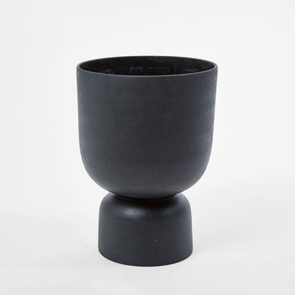 Rounded Black Polystone Planter – Medium – view 1