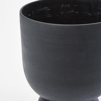 Rounded Black Polystone Planter – Medium – view 2