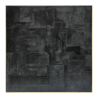 Charcoal Geometry Oil Canvas – 140 cm Square – view 5