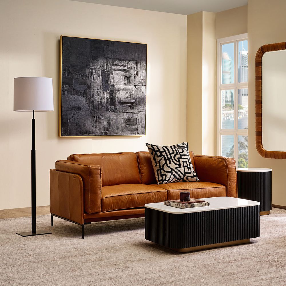 Charcoal Geometry Oil Canvas – 140 cm Square – view 1