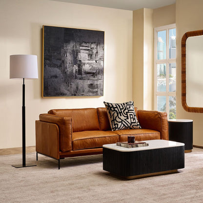 Charcoal Geometry Oil Canvas – 140 cm Square – view 1