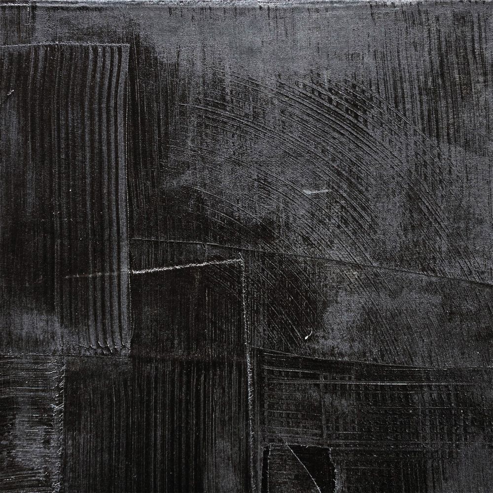 Charcoal Geometry Oil Canvas – 140 cm Square – view 6