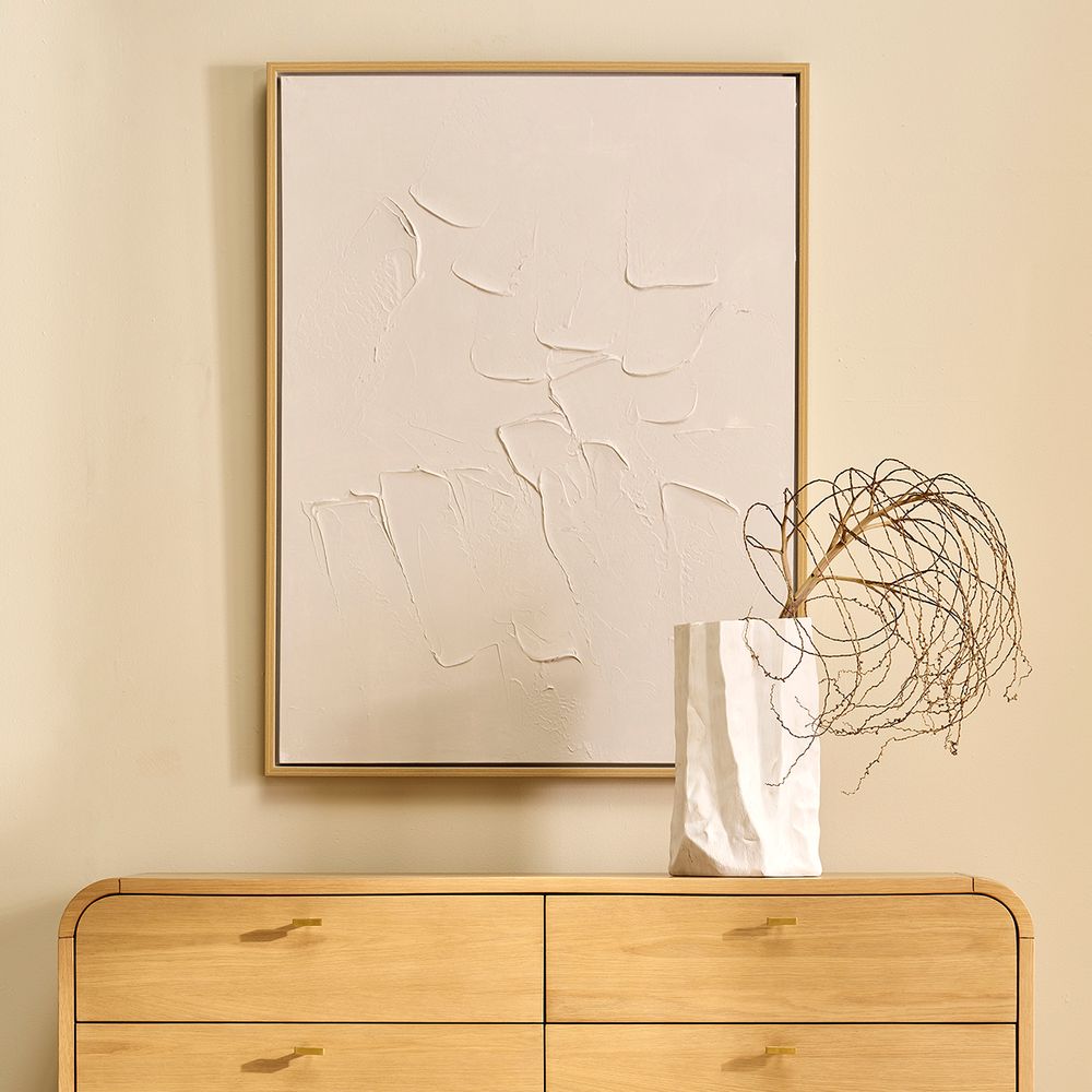 Quiet Texture Neutral Framed Canvas – 125 × 95 cm – view 2