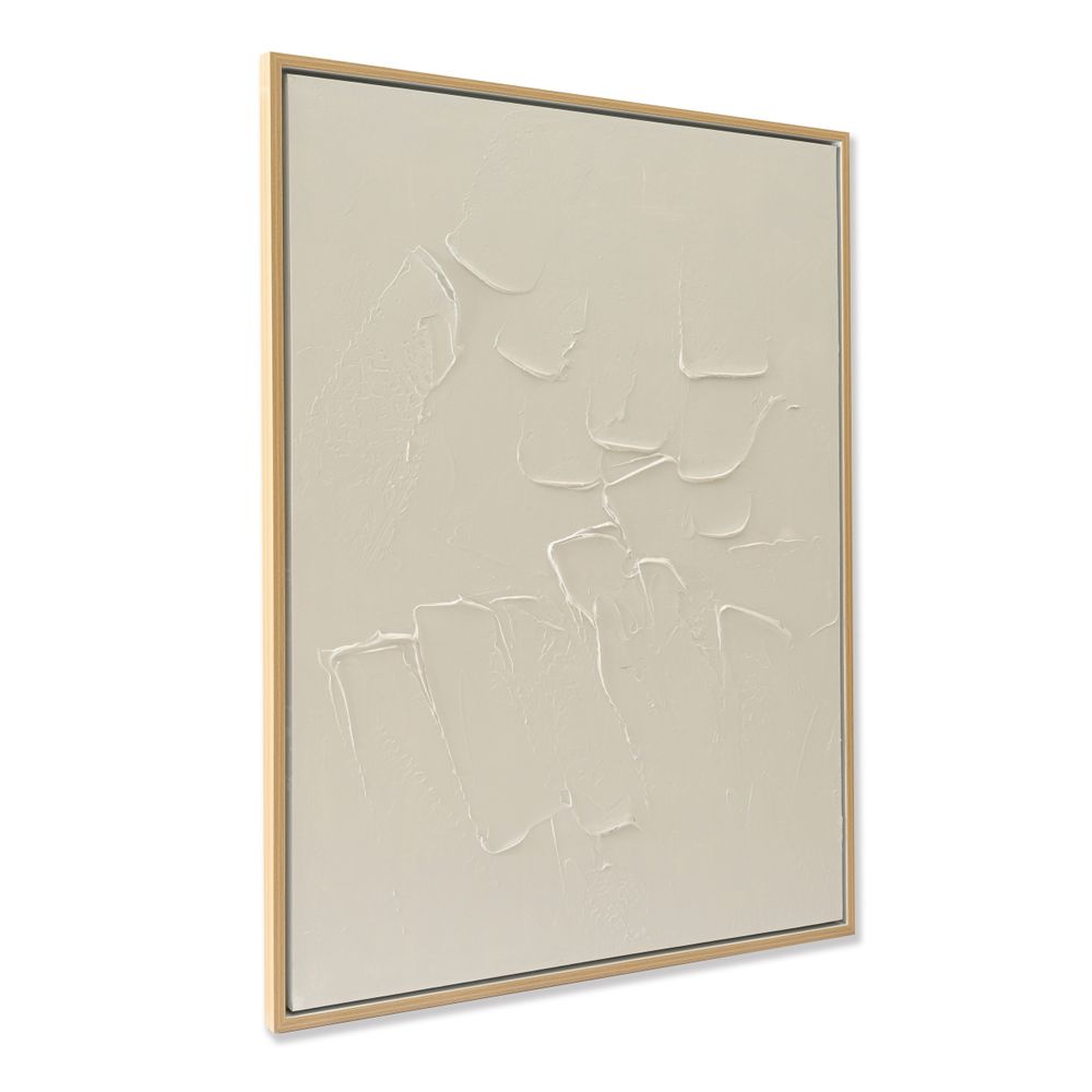 Quiet Texture Neutral Framed Canvas – 125 × 95 cm – view 1