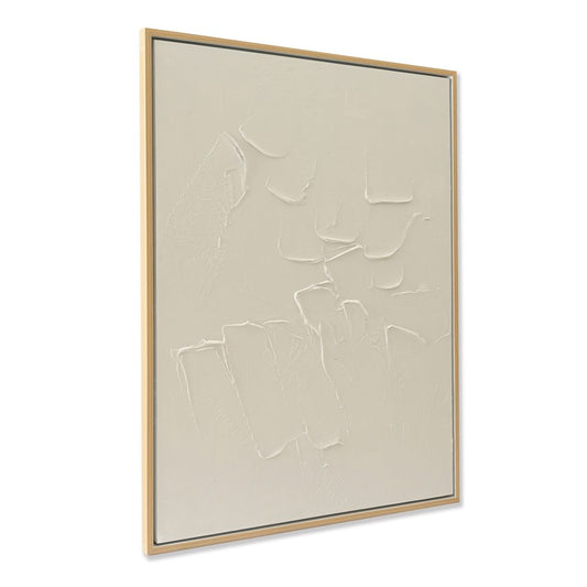 Quiet Texture Neutral Framed Canvas – 125 × 95 cm – view 1